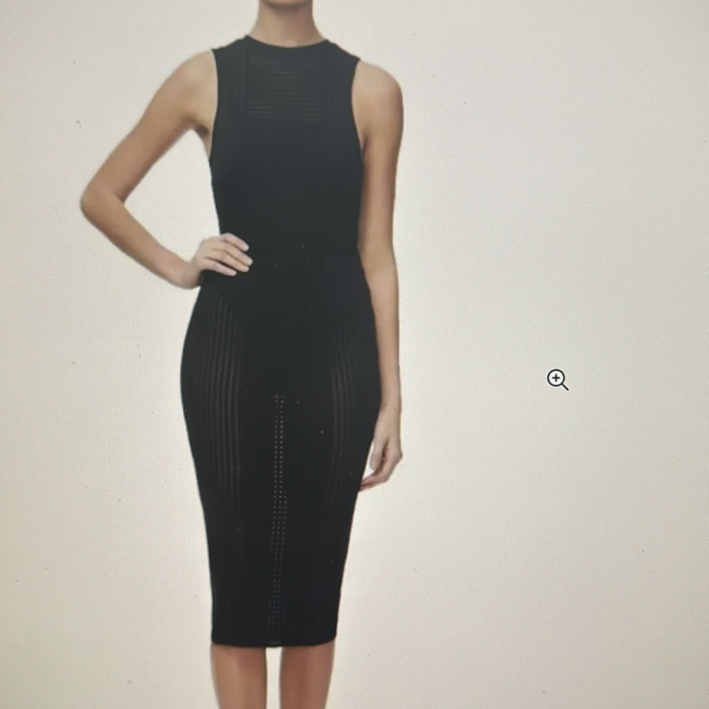 Good American semi sheer black dress